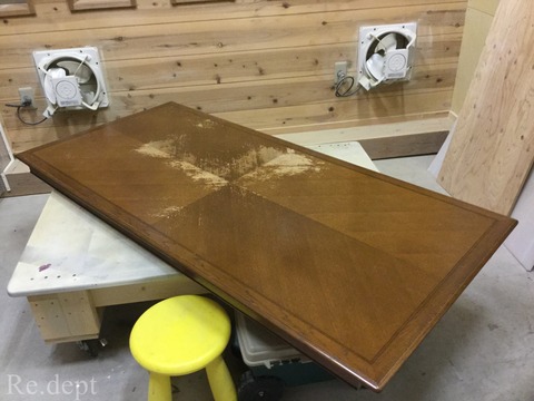 17-83　ドレクセルテーブル塗装補修