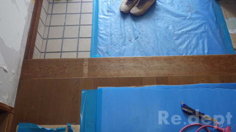 16-27　玄関框塗装