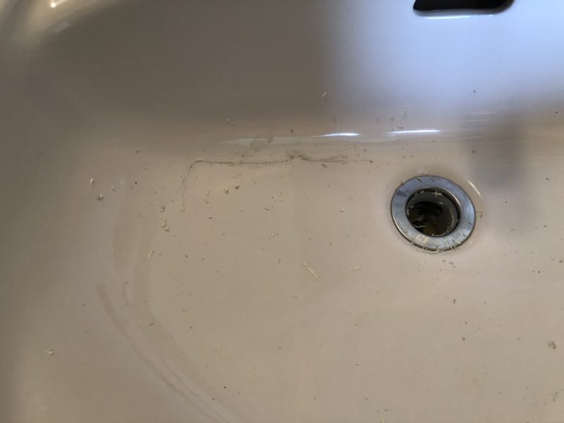 18-105  洗面ボウル 割れ補修