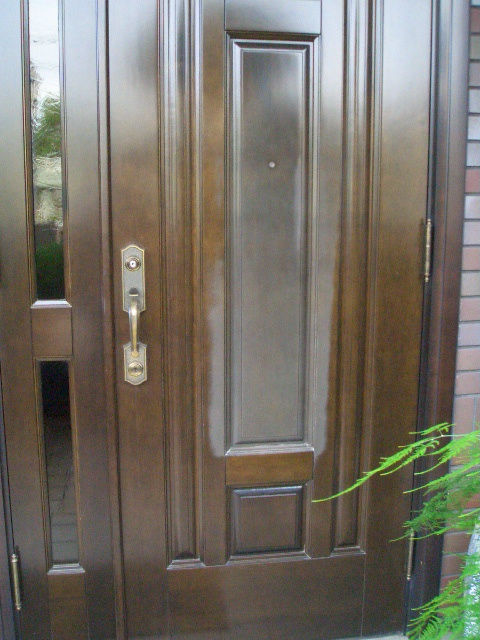 09-10　玄関ドア白化補修