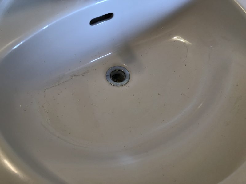 18-105  洗面ボウル 割れ補修