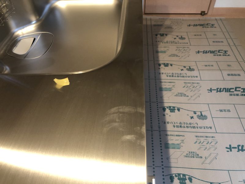 19-42  キッチン天板 すり傷補修