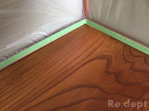 16-34 けやき地板再生塗装