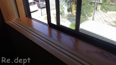 13-36 欅 窓枠色あせ補修