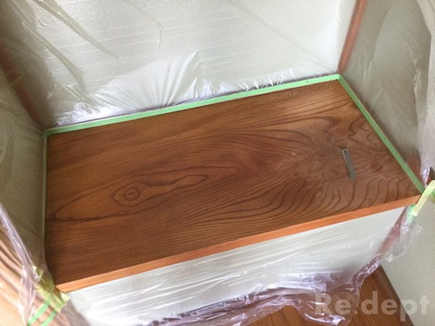 16-34 けやき地板再生塗装