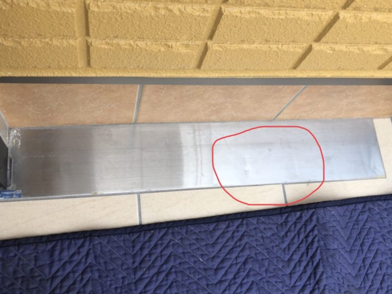19-96 ステンレス沓摺 へこみ補修 大阪