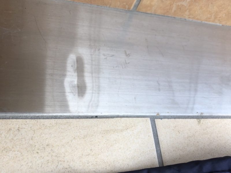 19-96 ステンレス沓摺 へこみ補修 大阪