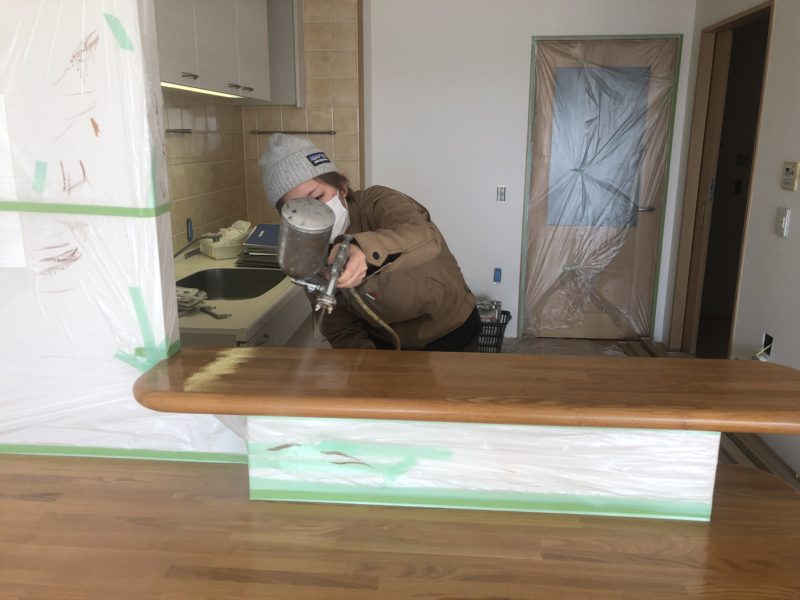 20-61 キッチンカウンター 再塗装