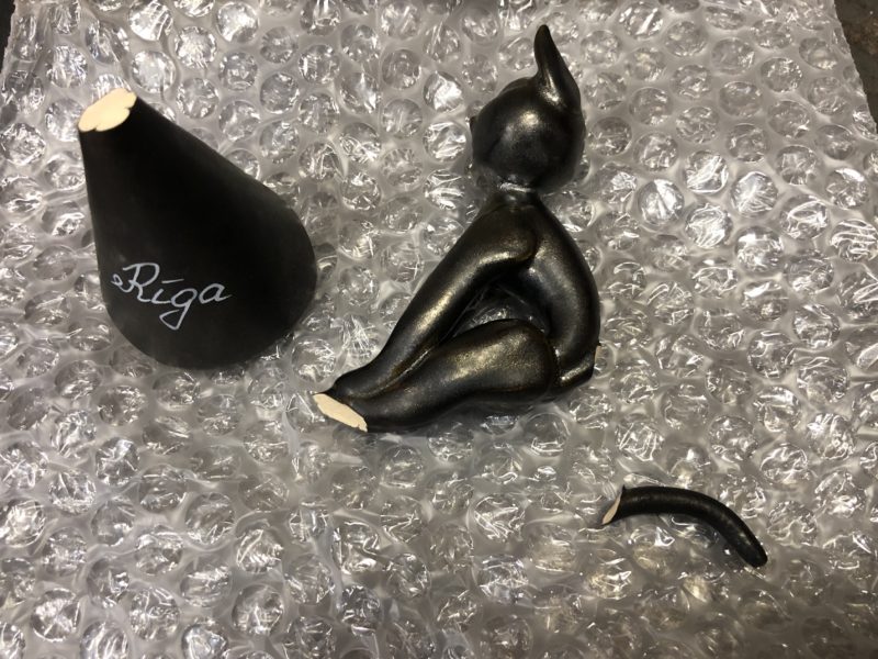 20-57 陶器 置物 割れ補修