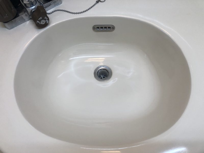 21-01 洗面ボウル　クラック修理