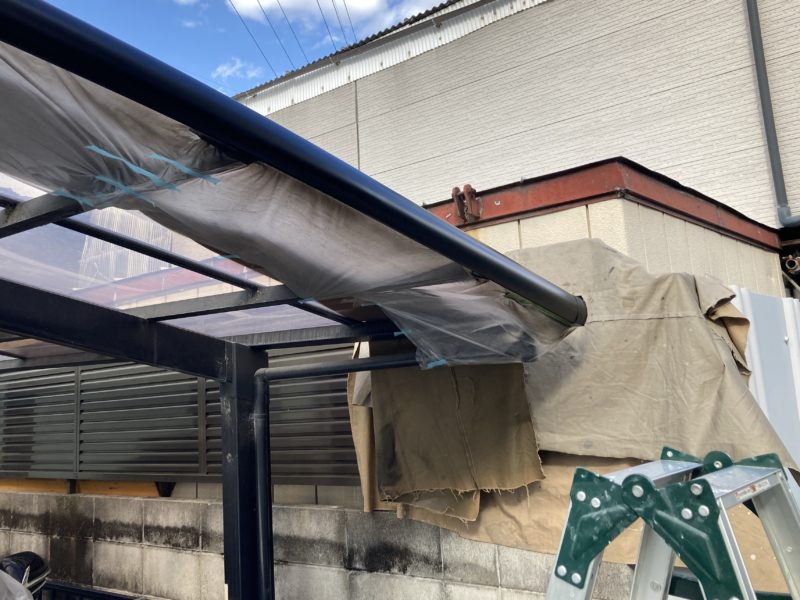 21-52 カーポート ヘコミ補修