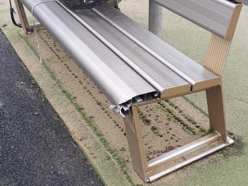 21-159 アルミ ベンチ へこみ補修