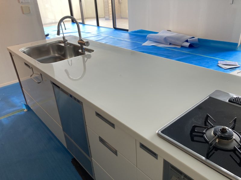 21-158 キッチン天板 人工大理石 再研磨