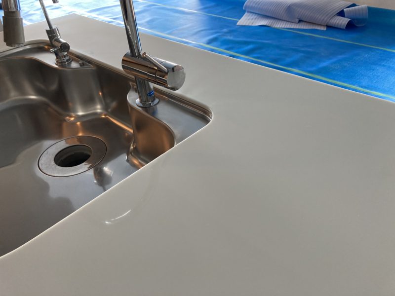 21-158 キッチン天板 人工大理石 再研磨