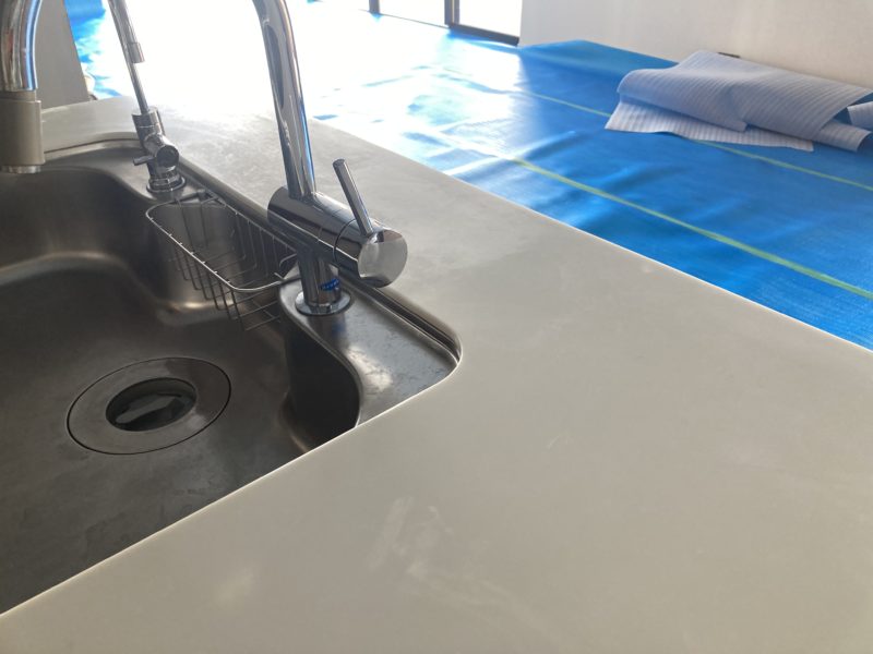 21-158 キッチン天板 人工大理石 再研磨