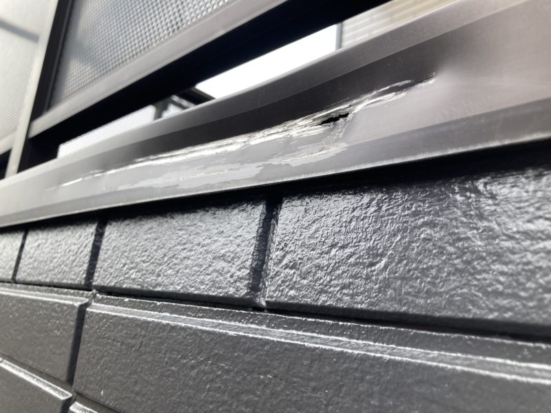 21-157 バルコニー笠木 へこみ補修