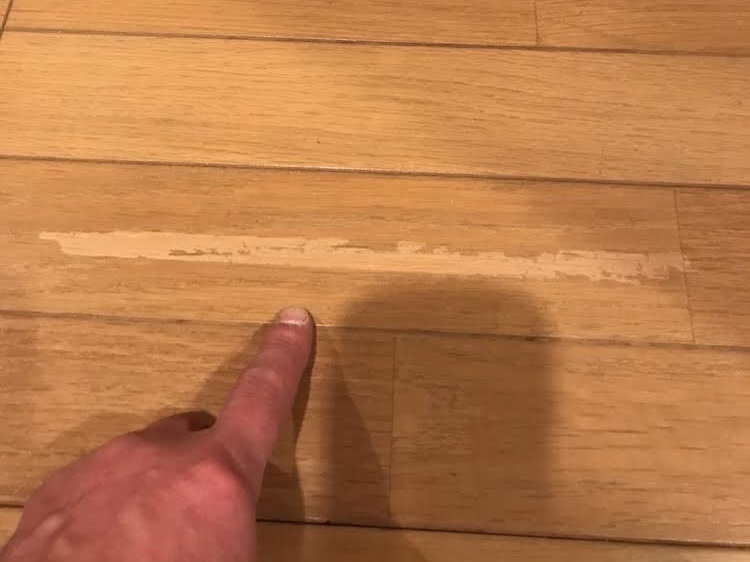 22-77 フローリング クリアー層めくれ 修理