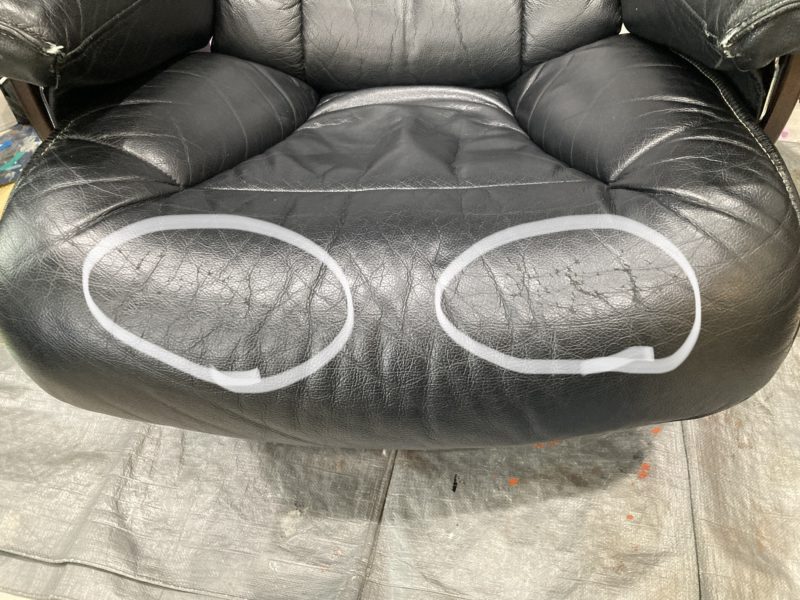 22-63 ソファー 本革 ひび割れ 出張補修