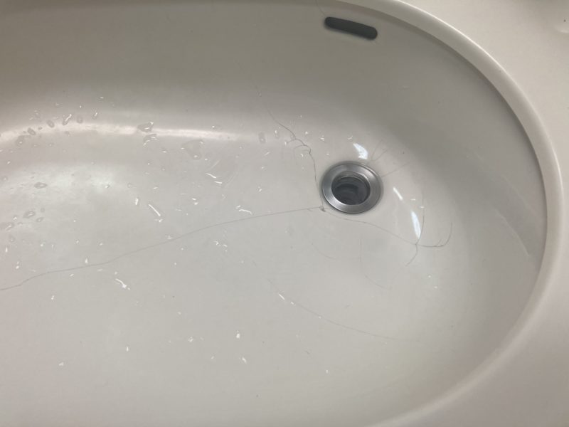22-32 洗面ボウル　割れ補修
