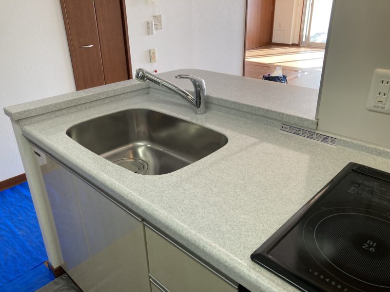 22-70 人工大理石 キッチン天板 ステンレスシンク 再研磨