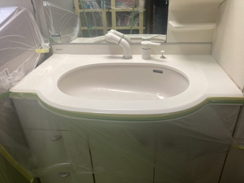 22-32 洗面ボウル　割れ補修