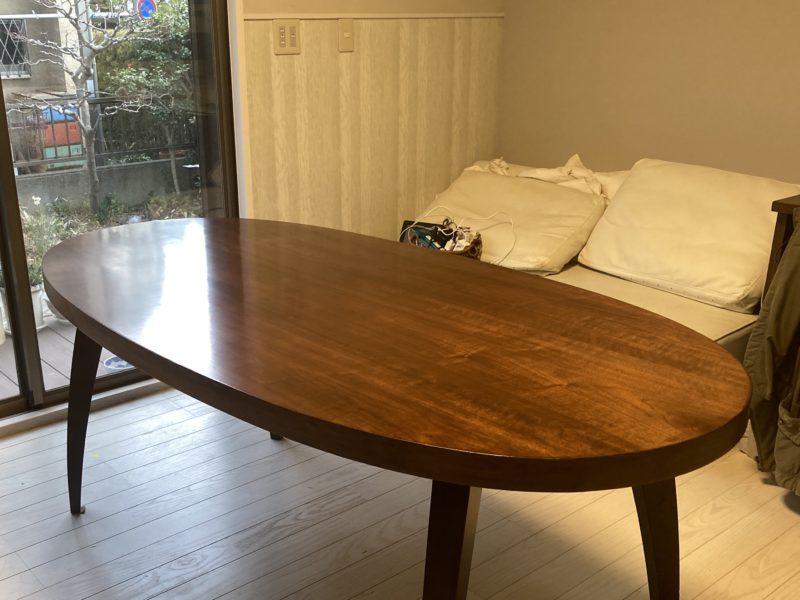 22-116 ダイングテーブル 色修正 現地塗装