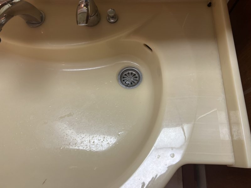 22-71 洗面台 キズ 水垢除去 再研磨