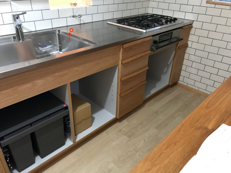 23-10 ステンレスキッチン天板 へこみ補修