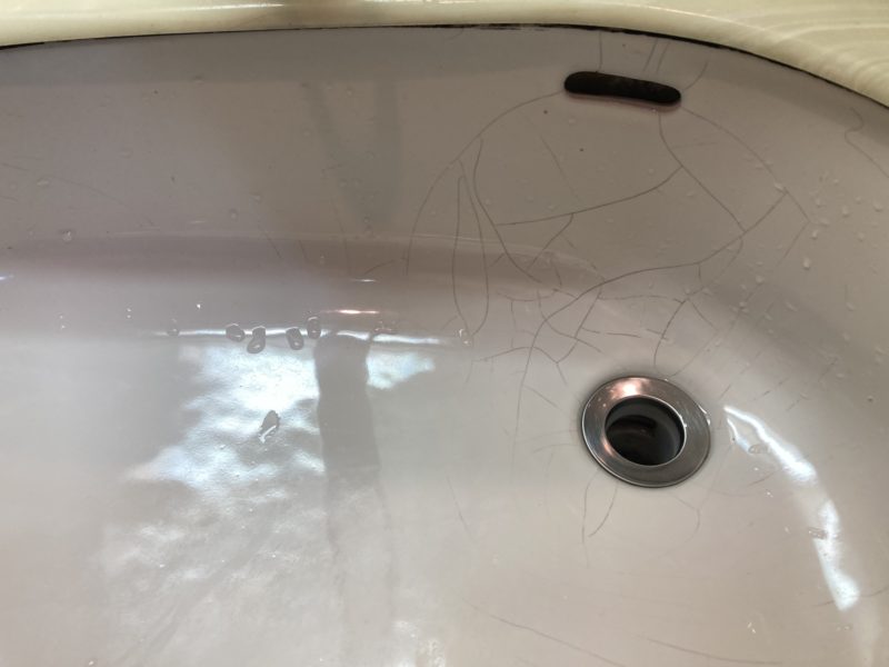 24-08 陶器 洗面ボウル割れ補修