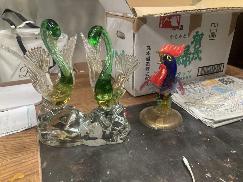 24-37 ガラス置き物 修復