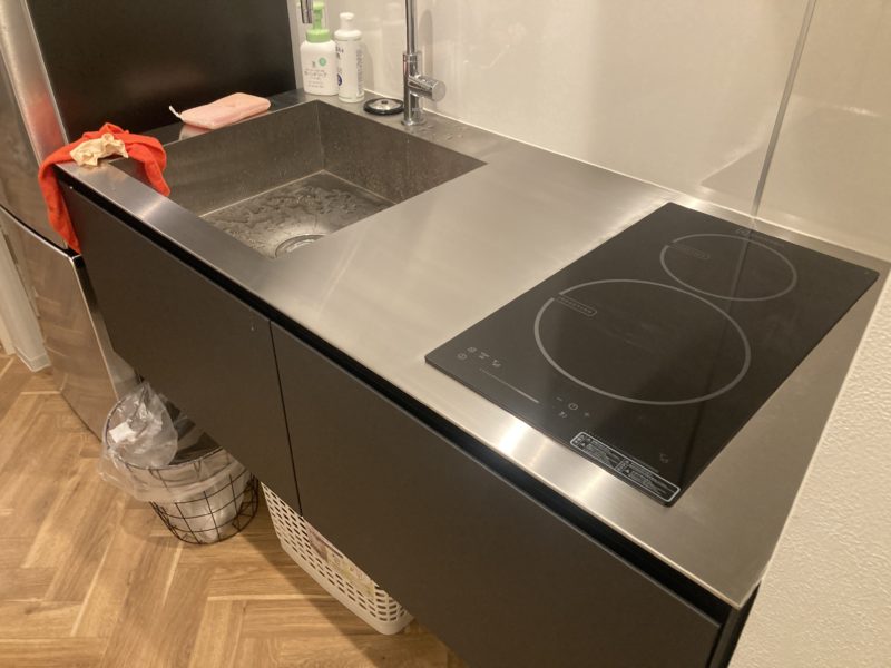 24-15 キッチン ステンレス天板 キズ補修