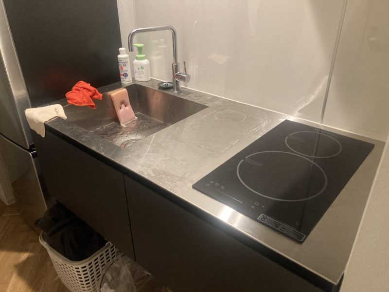 24-15 キッチン ステンレス天板 キズ補修