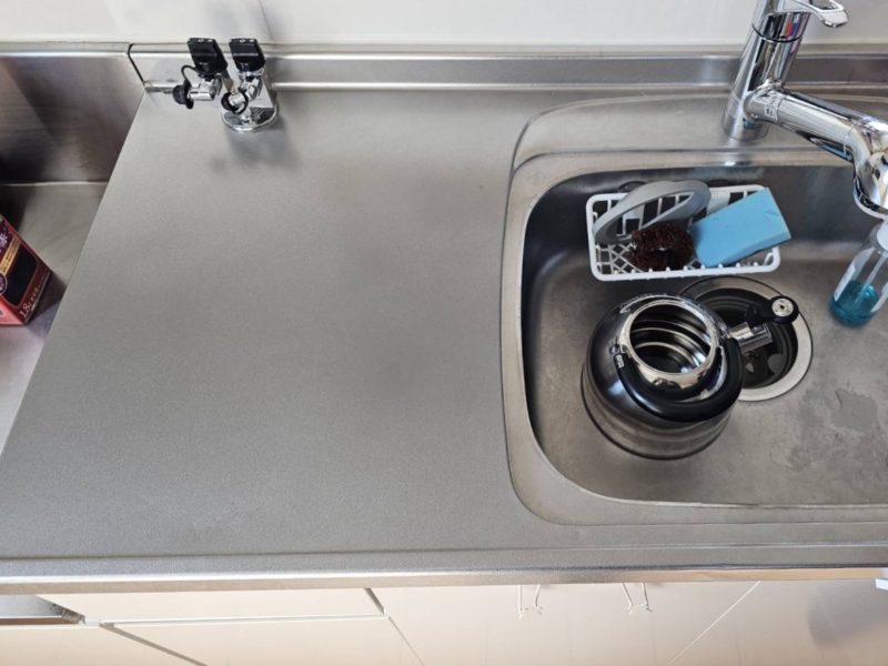 24-126 ステンレス ワークトップへこみ補修