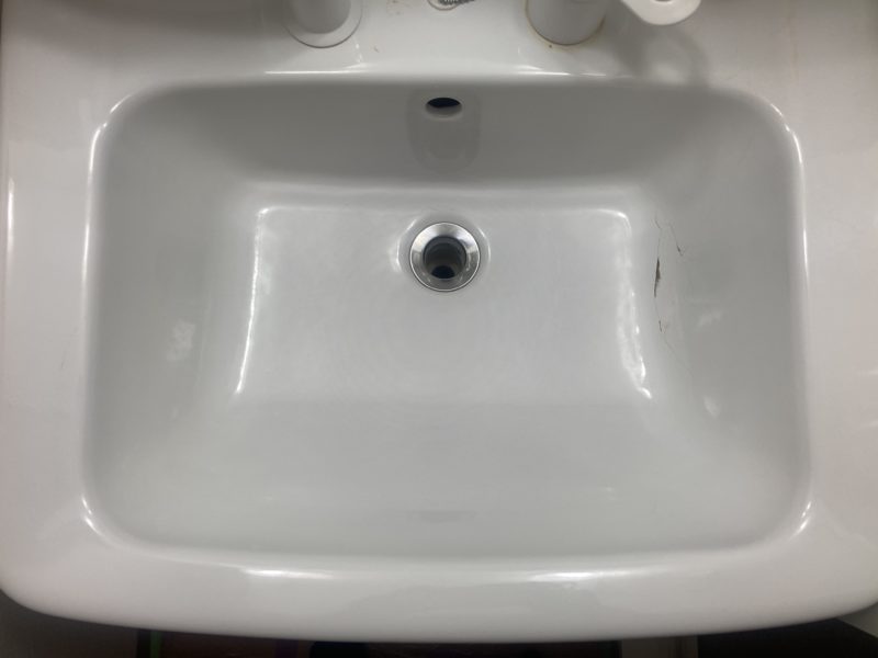 24-118 洗面ボウル 割れ補修