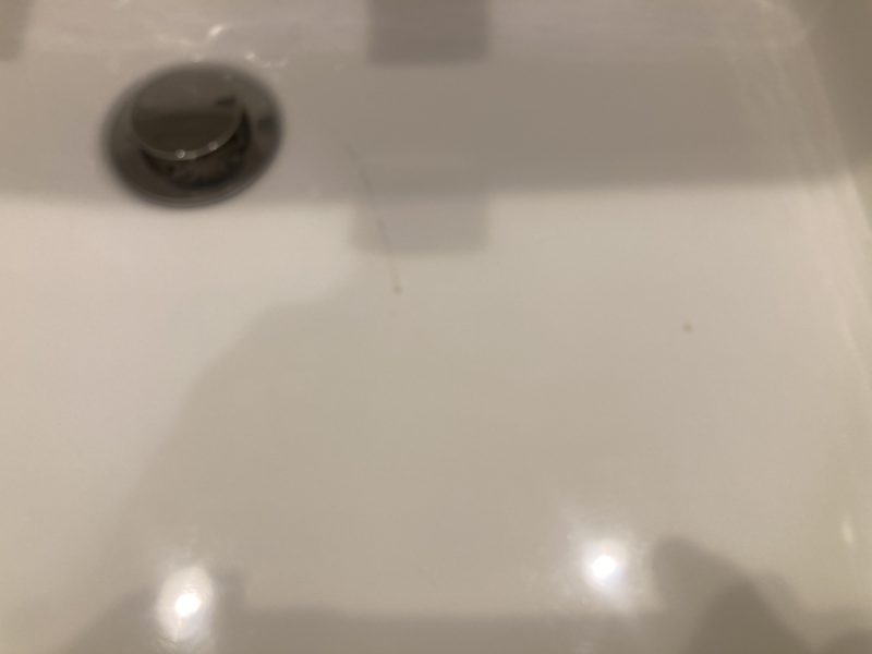 24-150 洗面ボウル 割れ補修