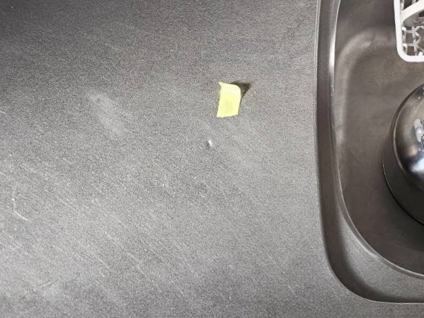 24-126 ステンレス ワークトップへこみ補修