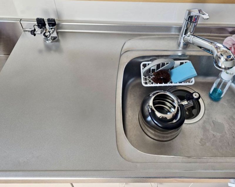 24-126 ステンレス ワークトップへこみ補修