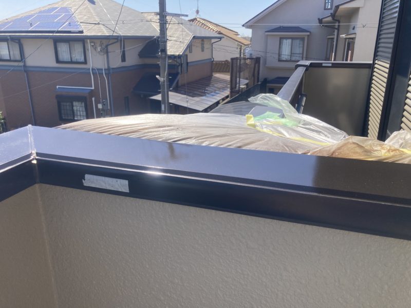 25-15 バルコニー笠木 へこみ補修