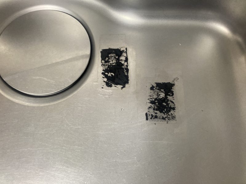 25-61  susシンク穴 塗装補修