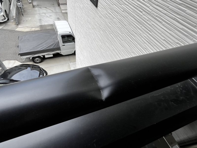 25-53 アルミ手すり へこみ補修