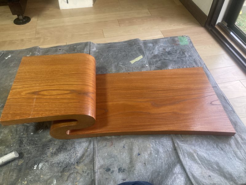 25-58 ケヤキ花台 キズ補修