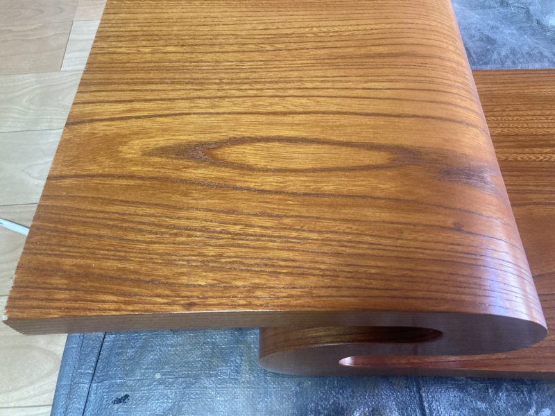 25-58 ケヤキ花台 キズ補修